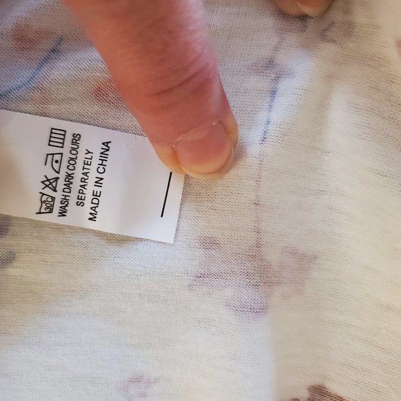 White short sleeve crochet trim v neck knit top size XL - Picture 4 of 4